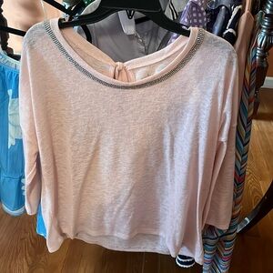 Pink with silver embellishments summer sweater